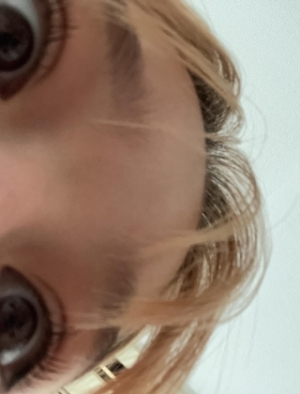 A close-up of Emi's eyes